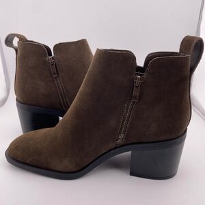 Steve Madden Safira Brown Suede Leather Ankle Booties Heeled Boots Size 9.5‎ NEW